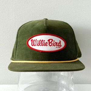 WILLIE BIRD Turkey Cap Green Corduroy Adjustable Snapback Rope Hat Cotton One Sz